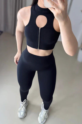 Conjunto slim de legging canelado power