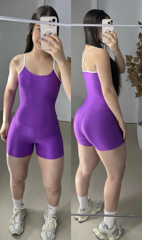 Macaquinho Fluir poliamida aveludado com alça off